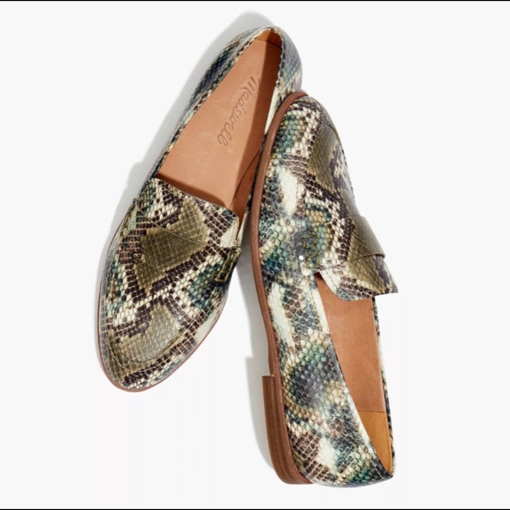 Madewell Alex Snakeskin Embossed Leather Loafer